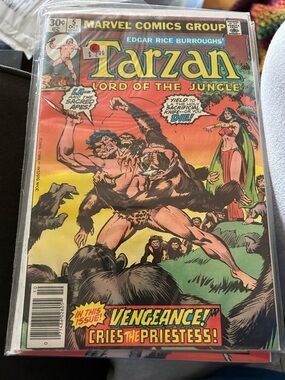 Marvel Tarzan Lord of the Jungle Comic Book - Red/Yellow Cover